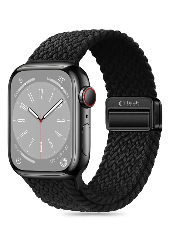 Techprotect Apple Watch 44 45 46 49 mm Nylonmag dirželis, juoda, 2 nuotrauka